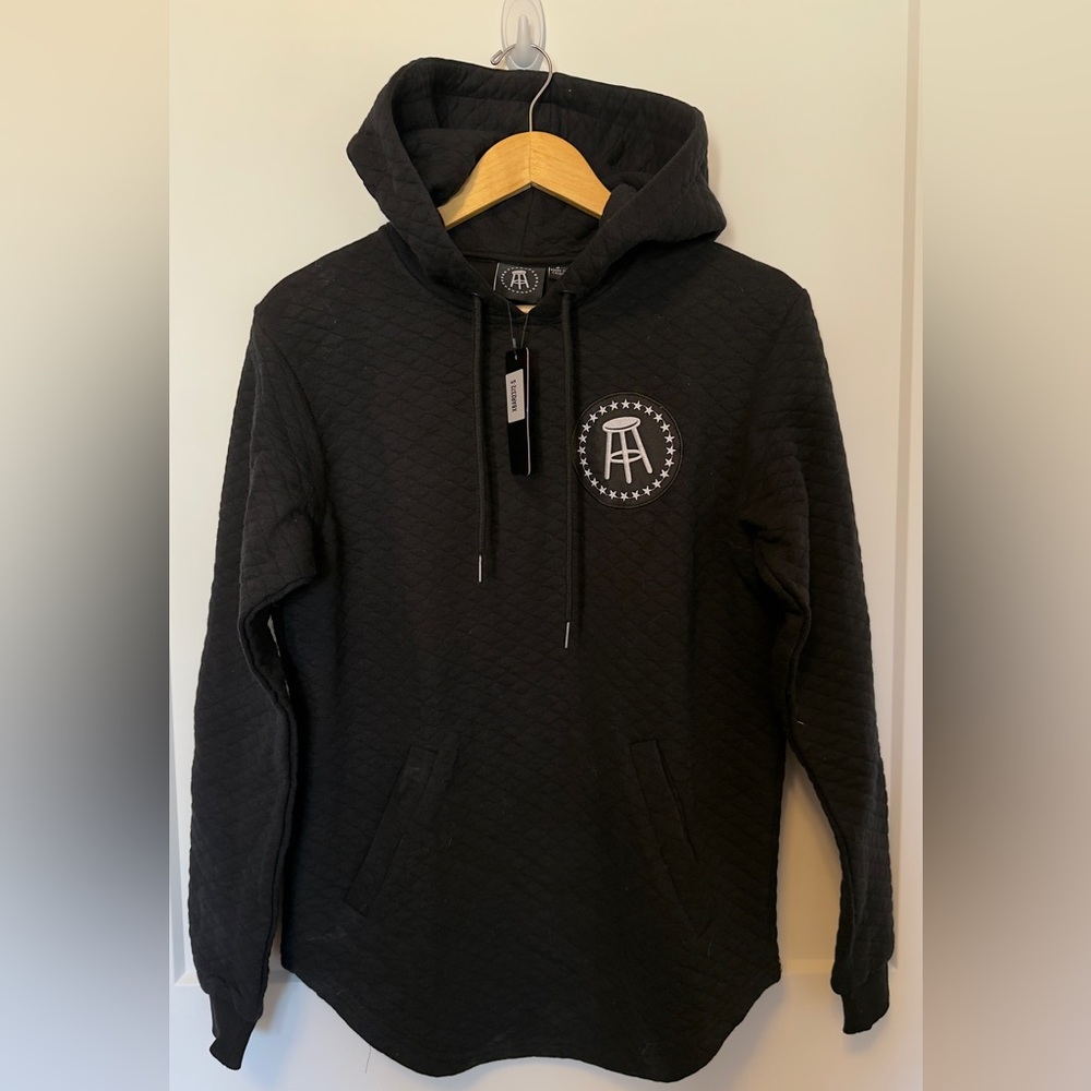 🆕Barstool Sports Black Viva Premium Quilted Stool Star Hoodie Mens New with Tags